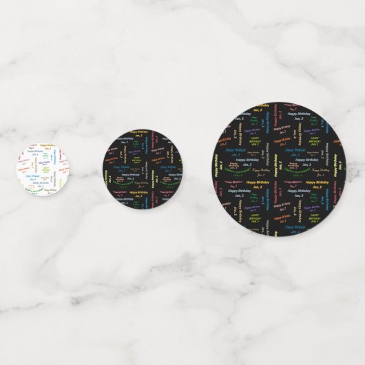 Tabel Confetti januari, 2 zondag (Voorkanten)