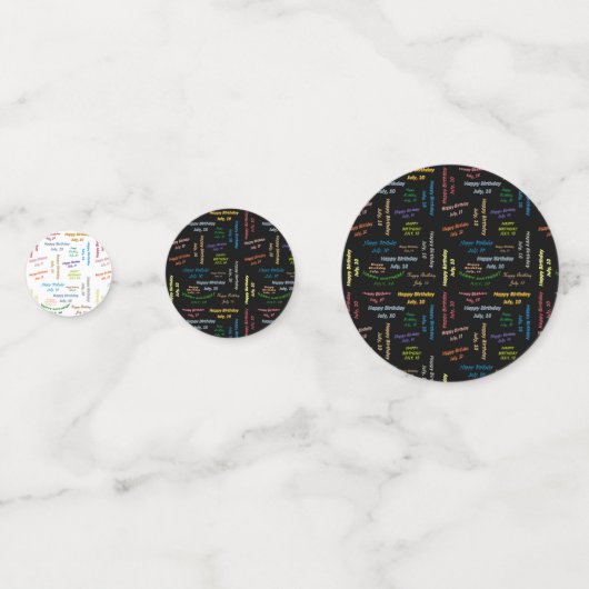 Tabel Confetti juli, 10 september (Voorkanten)