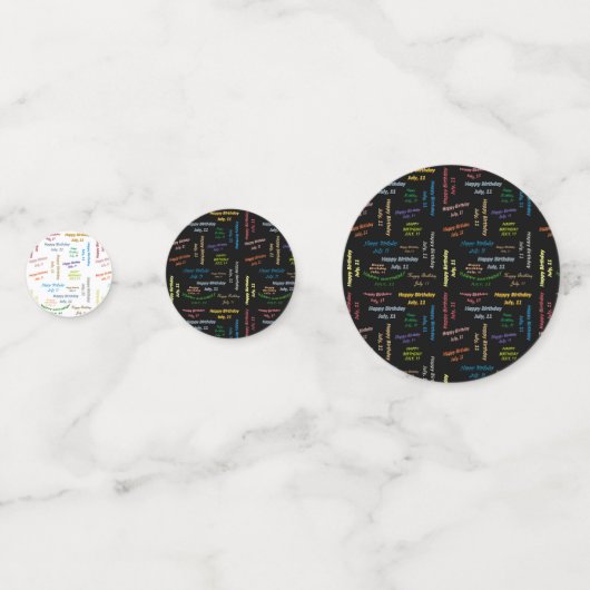 Tabel Confetti juli, 11 verjaardag (Voorkanten)