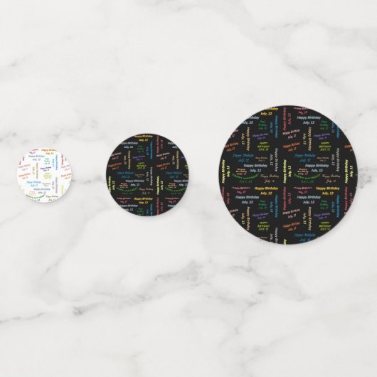 Tabel Confetti juli, 12 februari (Voorkanten)