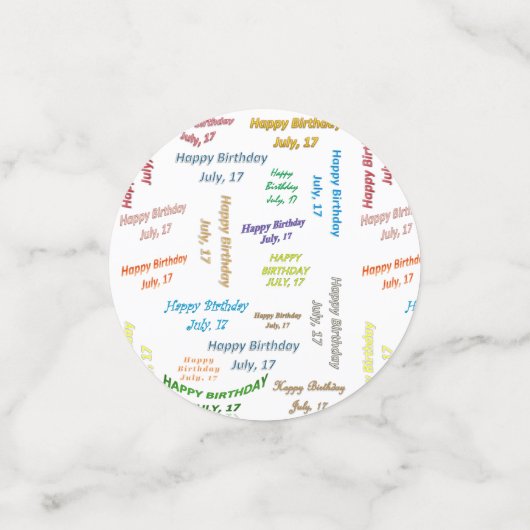 Tabel Confetti juli, 17 februari (Kleine voorkant)