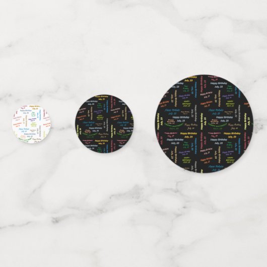 Tabel Confetti juli, 23 oktober (Voorkanten)