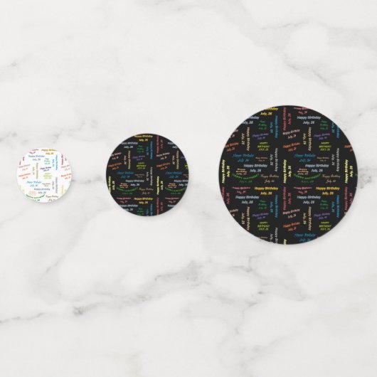 Tabel Confetti juli, 26 oktober (Voorkanten)