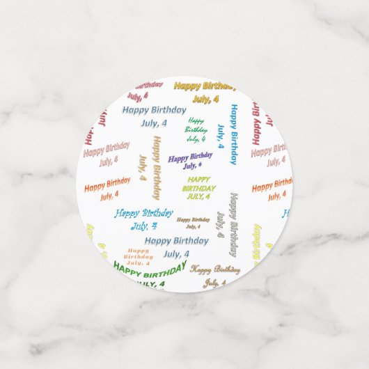 Tabel Confetti juli, 4 verjaardag