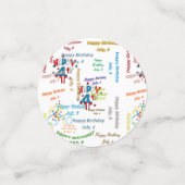 Tabel Confetti juli, 4 verjaardag (Kleine voorkant)