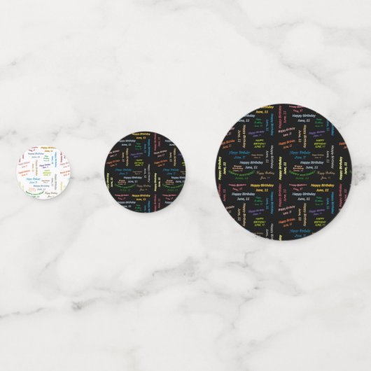 Tabel Confetti Juni, 11 Birthday (Voorkanten)