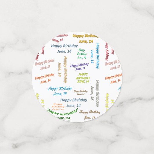 Tabel Confetti juni, 14 oktober (Kleine voorkant)