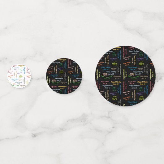 Tabel Confetti juni, 16 oktober (Voorkanten)