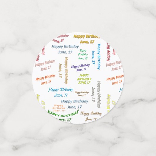 Tabel Confetti juni, 17 oktober (Kleine voorkant)