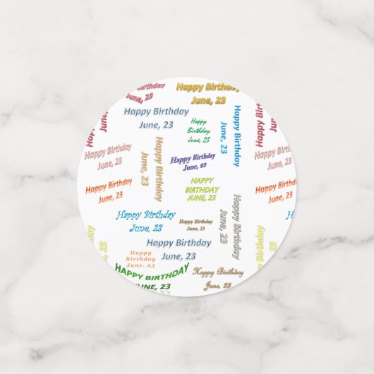 Tabel Confetti juni, 23 oktober (Kleine voorkant)