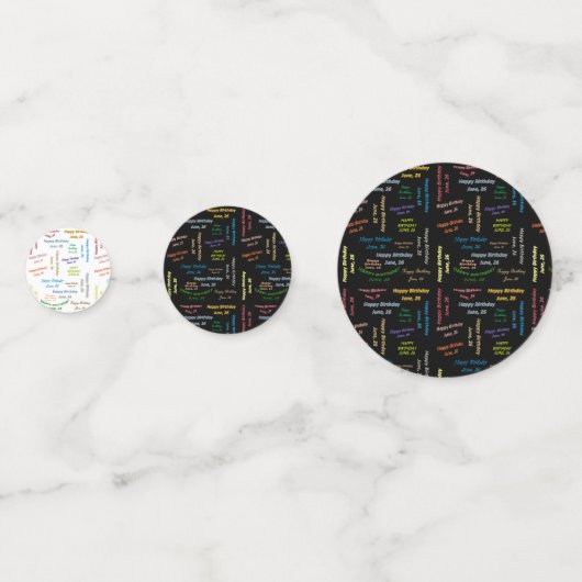 Tabel Confetti juni, 26 oktober (Voorkanten)