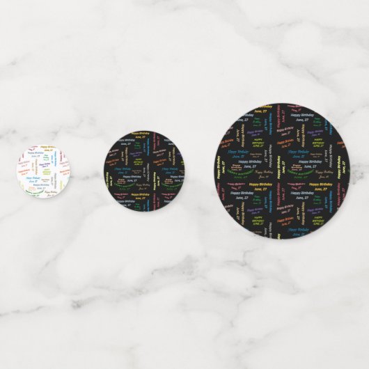 Tabel Confetti juni, 27 oktober (Voorkanten)