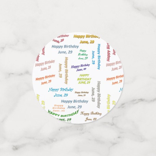 Tabel Confetti juni, 29 oktober (Kleine voorkant)