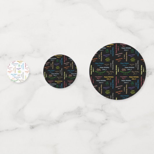 Tabel Confetti juni, 2 zondag (Voorkanten)