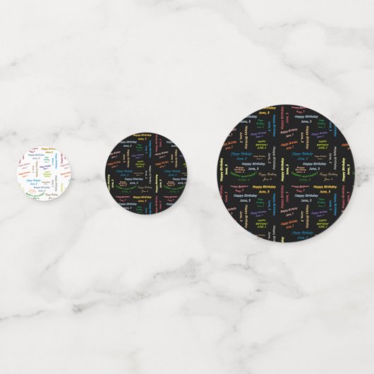 Tabel Confetti juni, 3 verjaardag (Voorkanten)