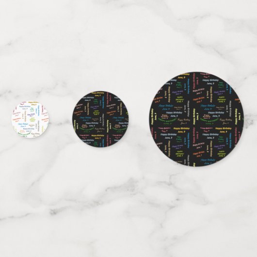 Tabel Confetti Juni, 9 Geboortedag (Voorkanten)