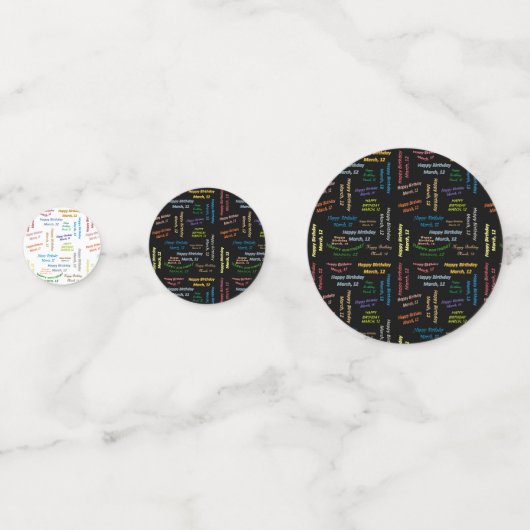 Tabel Confetti maart, 12 oktober (Voorkanten)