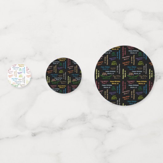 Tabel Confetti maart, 13 oktober (Voorkanten)