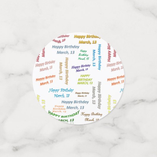 Tabel Confetti maart, 13 oktober (Kleine voorkant)