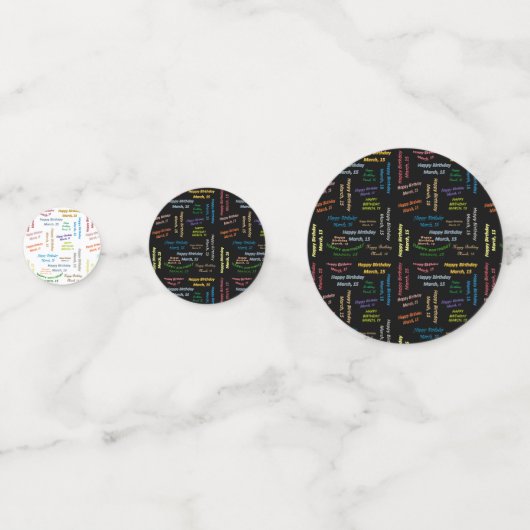 Tabel Confetti maart, 15 oktober (Voorkanten)