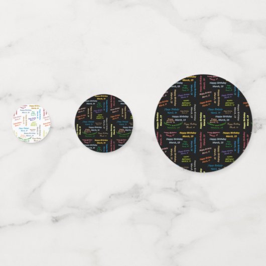 Tabel Confetti maart, 19 oktober (Voorkanten)