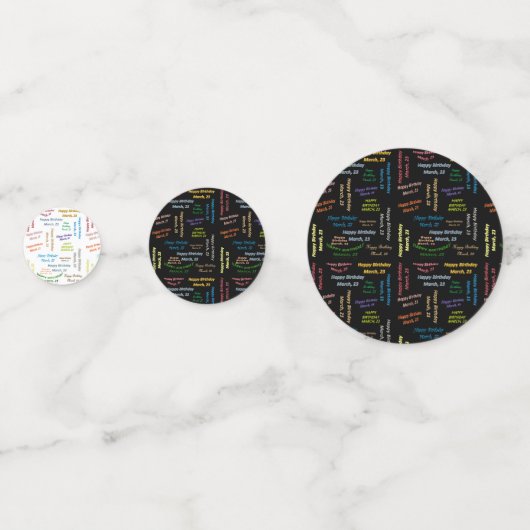 Tabel Confetti maart, 23 oktober (Voorkanten)