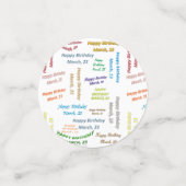 Tabel Confetti maart, 23 oktober (Kleine voorkant)