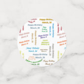 Tabel Confetti maart, 26 oktober (Kleine voorkant)