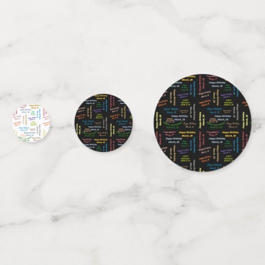 Tabel Confetti maart, 28 oktober (Voorkanten)