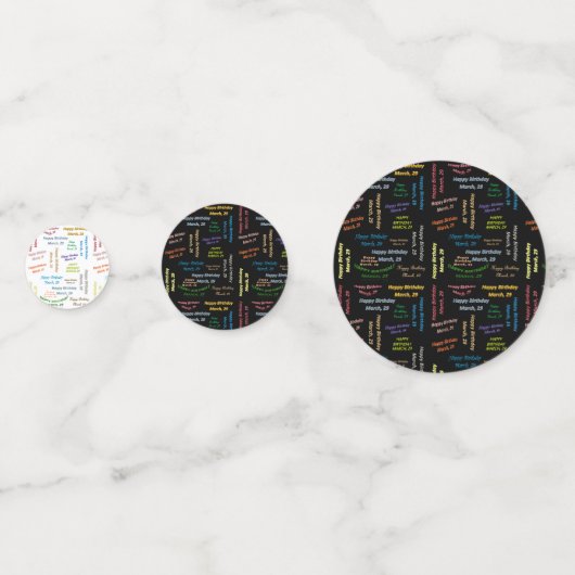 Tabel Confetti maart, 29 oktober (Voorkanten)