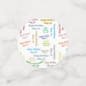 Tabel Confetti mei, 23 oktober (Kleine voorkant)