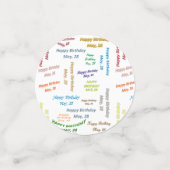 Tabel Confetti mei, 28 oktober (Kleine voorkant)