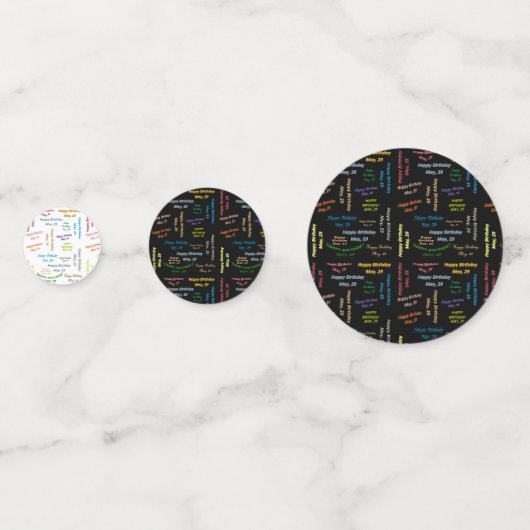 Tabel Confetti mei, 29 oktober (Voorkanten)