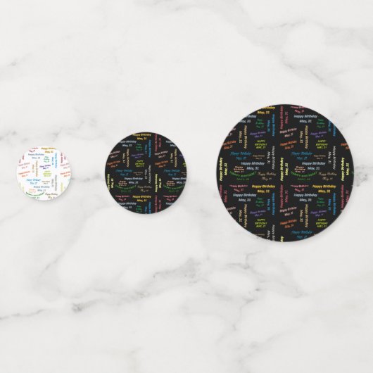 Tabel Confetti mei, 31 verjaardag (Voorkanten)