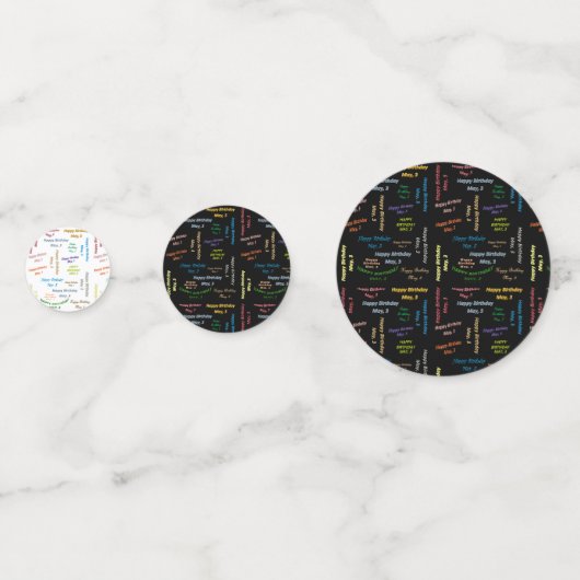 Tabel Confetti mei, 3 zondag (Voorkanten)