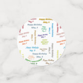 Tabel Confetti mei, 4 verjaardag (Kleine voorkant)