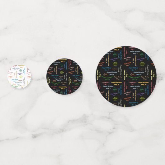 Tabel Confetti mei, 6 zondag (Voorkanten)