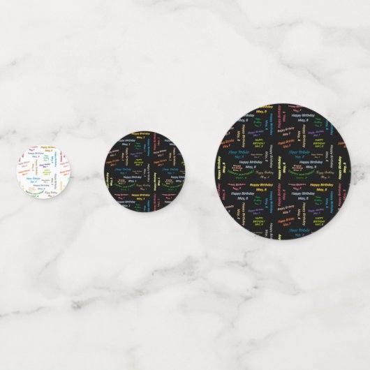 Tabel Confetti mei, 8 zondag (Voorkanten)