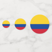 Tabel confetti met de vlag van Colombia (Achterkanten)