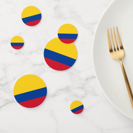 Tabel confetti met de vlag van Colombia (Groep)