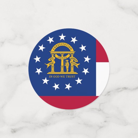 Tabel confetti met de vlag van Georgië, VS (Kleine voorkant)