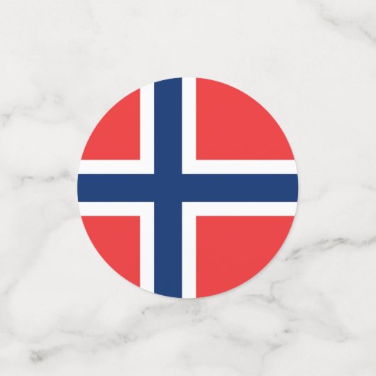 Tabel confetti met de vlag van Noorwegen (Kleine voorkant)