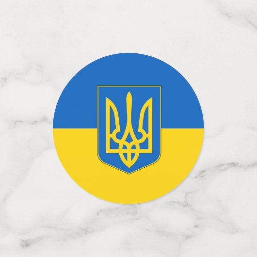 Tabel confetti met de vlag van Oekraïne (Kleine voorkant)