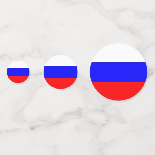 Tabel confetti met de vlag van Rusland (Achterkanten)