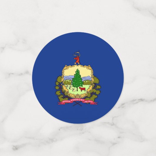 Tabel confetti met de vlag van Vermont (Kleine voorkant)