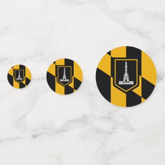 Tabel confetti met vlag van Baltimore City, Vereni (Achterkanten)