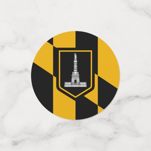 Tabel confetti met vlag van Baltimore City, Vereni (Kleine voorkant)
