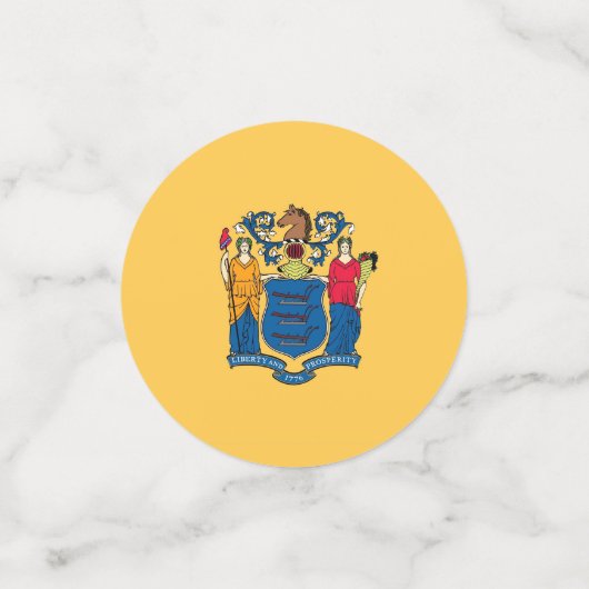 Tabel confetti met vlag van New Jersey (Kleine voorkant)
