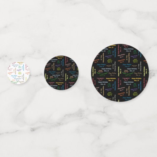 Tabel Confetti november, 12 zondag (Voorkanten)