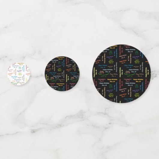 Tabel Confetti november, 16 oktober (Voorkanten)